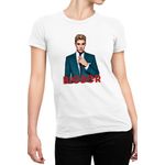 Fashion, accesorii si bijuterii - Femei - Imbracaminte femei - Tricouri si topuri femei - Tricou Femei Justin Bieber Classy Suit Gentleman Artist, alb,  marime 2XL - Infinity.ro