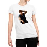 Fashion, accesorii si bijuterii - Femei - Imbracaminte femei - Tricouri si topuri femei - Tricou Femei Justin Bieber Tattoo Boyfriend My World, alb,  marime 2XL - Infinity.ro