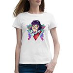 Fashion, accesorii si bijuterii - Femei - Imbracaminte femei - Tricouri si topuri femei - Tricou femei Kakegurui Midari Ikishima Joker Anime, alb, marime 2XL - Infinity.ro