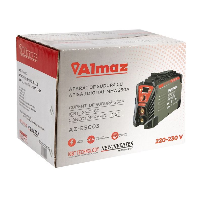 Casa si Gradina - Constructii - Scule electrice si accesorii - Aparate de sudura - Aparat sudura almaz, MMA, intensitate maxima 250A, afisaj digital, energy-saver - Infinity.ro