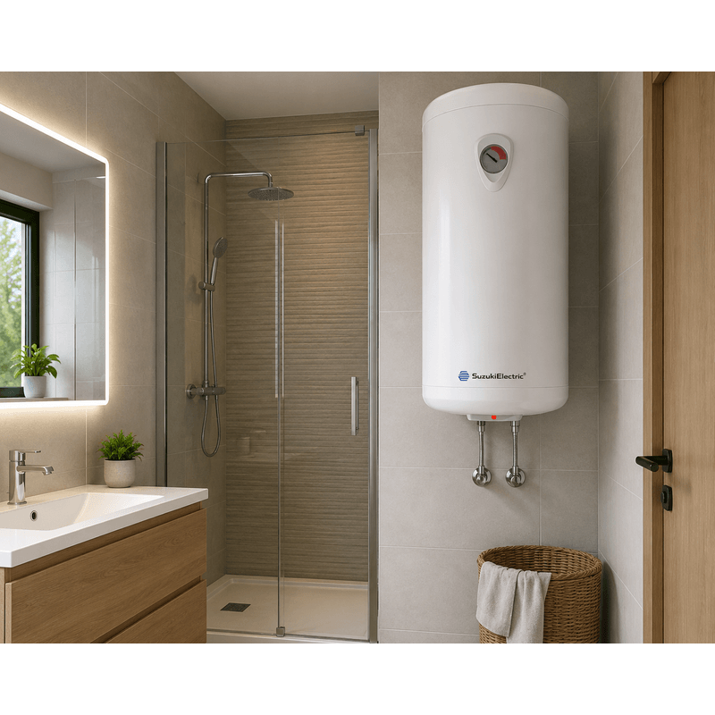 Casa si Gradina - Termice - Boilere si accesorii - Boilere - Boiler electric SUZUKI Electric Solingen, 1500 W, 100l, Reglaj extern, Rezervor emailat, Anod de magneziu, Alb - Infinity.ro