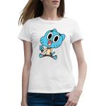 Fashion, accesorii si bijuterii - Femei - Imbracaminte femei - Tricouri si topuri femei - Tricou femei Lumea lui Gumball Bebe Vesel Fericit, alb, marime 2XL - Infinity.ro