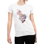Fashion, accesorii si bijuterii - Femei - Imbracaminte femei - Tricouri si topuri femei - Tricou Femei Madoka Magica Kaname Bow Fine Girl, alb,  marime 2XL - Infinity.ro