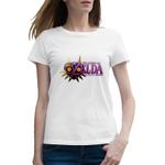 Fashion, accesorii si bijuterii - Femei - Imbracaminte femei - Tricouri si topuri femei - Tricou femei Majora Mask Legend of Zelda Logo, alb, marime 2XL - Infinity.ro