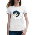Fashion, accesorii si bijuterii - Femei - Imbracaminte femei - Tricouri si topuri femei - Tricou femei Mercur Sailor Moon Anime Manga Love, alb, marime 2XL - Infinity.ro