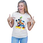 Fashion, accesorii si bijuterii - Femei - Imbracaminte femei - Tricouri si topuri femei - Tricou Femei Mickey Mouse Gooffy Donald Duck Friends Disney, alb,  marime 2XL - Infinity.ro