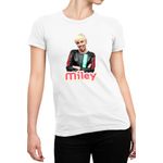 Fashion, accesorii si bijuterii - Femei - Imbracaminte femei - Tricouri si topuri femei - Tricou Femei Miley Cyrus Bike Costume Pinky Fight Race, alb,  marime 2XL - Infinity.ro