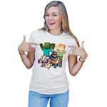 Fashion, accesorii si bijuterii - Femei - Imbracaminte femei - Tricouri si topuri femei - Tricou Femei Minecraft Brawl Stars Bomberman Kawaii Open World, alb,  marime 2XL - Infinity.ro
