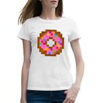 Fashion, accesorii si bijuterii - Femei - Imbracaminte femei - Tricouri si topuri femei - Tricou femei Minecraft Gogoasa, alb, marime 2XL - Infinity.ro
