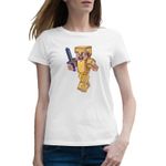 Fashion, accesorii si bijuterii - Femei - Imbracaminte femei - Tricouri si topuri femei - Tricou femei Minecraft Gold Skin Cool, alb, marime 2XL - Infinity.ro