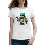 Fashion, accesorii si bijuterii - Femei - Imbracaminte femei - Tricouri si topuri femei - Tricou femei Minecraft Green Skin, alb, marime 2XL - Infinity.ro