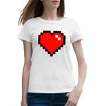 Fashion, accesorii si bijuterii - Femei - Imbracaminte femei - Tricouri si topuri femei - Tricou femei Minecraft Heart, alb, marime 2XL - Infinity.ro