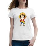 Fashion, accesorii si bijuterii - Femei - Imbracaminte femei - Tricouri si topuri femei - Tricou femei Monkey D Luffy One Piece Trafalgar Chibi Marinar Copil, alb, marime 2XL - Infinity.ro