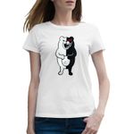 Fashion, accesorii si bijuterii - Femei - Imbracaminte femei - Tricouri si topuri femei - Tricou femei Monokuma Killer Teddy Bear Danganronpa, alb, marime 2XL - Infinity.ro
