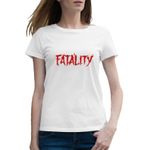 Fashion, accesorii si bijuterii - Femei - Imbracaminte femei - Tricouri si topuri femei - Tricou femei Mortal Kombat Fatality Ultimate Trilogy Logo, alb, marime 2XL - Infinity.ro