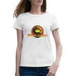 Fashion, accesorii si bijuterii - Femei - Imbracaminte femei - Tricouri si topuri femei - Tricou femei Mortal Kombat Logo Emblem PS4 Gaming, alb, marime 2XL - Infinity.ro