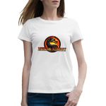 Fashion, accesorii si bijuterii - Femei - Imbracaminte femei - Tricouri si topuri femei - Tricou femei Mortal Kombat Logo Game Xbox 360 Legend Team, alb, marime 2XL - Infinity.ro