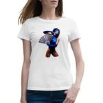 Fashion, accesorii si bijuterii - Femei - Imbracaminte femei - Tricouri si topuri femei - Tricou femei Mortal Kombat Mileena Hand Blue Evantai Magic, alb, marime 2XL - Infinity.ro