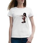 Fashion, accesorii si bijuterii - Femei - Imbracaminte femei - Tricouri si topuri femei - Tricou femei Mortal Kombat Mileena Kitana Cute Girl Karate, alb, marime 2XL - Infinity.ro