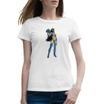 Fashion, accesorii si bijuterii - Femei - Imbracaminte femei - Tricouri si topuri femei - Tricou femei Mortal Kombat Mileena Shao Kahn Kitana Blue, alb, marime 2XL - Infinity.ro
