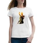 Fashion, accesorii si bijuterii - Femei - Imbracaminte femei - Tricouri si topuri femei - Tricou femei Mortal Kombat Shinnok Gold Fire Christmas Player, alb, marime 2XL - Infinity.ro