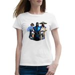 Fashion, accesorii si bijuterii - Femei - Imbracaminte femei - Tricouri si topuri femei - Tricou femei Mortal Kombat Sub-Zero Clan Lupte GTA Gaming, alb, marime 2XL - Infinity.ro