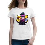 Fashion, accesorii si bijuterii - Femei - Imbracaminte femei - Tricouri si topuri femei - Tricou femei Mortis Hat Brawl Stars, alb, marime 2XL - Infinity.ro
