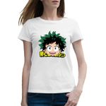 Fashion, accesorii si bijuterii - Femei - Imbracaminte femei - Tricouri si topuri femei - Tricou femei My Hero Academia Deku Anime Manga, alb, marime 2XL - Infinity.ro