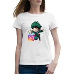 Fashion, accesorii si bijuterii - Femei - Imbracaminte femei - Tricouri si topuri femei - Tricou femei My Hero Academia Instagram Creator Anime Manga, alb, marime 2XL - Infinity.ro