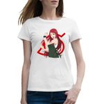 Fashion, accesorii si bijuterii - Femei - Imbracaminte femei - Tricouri si topuri femei - Tricou femei Naruto Kushina Uzumaki Boruto Shippuden Anime, alb, marime XL - Infinity.ro