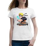 Fashion, accesorii si bijuterii - Femei - Imbracaminte femei - Tricouri si topuri femei - Tricou femei Naruto Minecraft Creator Kunai Diamond Sword, alb, marime 2XL - Infinity.ro
