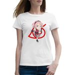 Fashion, accesorii si bijuterii - Femei - Imbracaminte femei - Tricouri si topuri femei - Tricou femei Naruto Sakura Baby Ninja Girl Anima Manga, alb, marime 2XL - Infinity.ro
