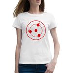 Fashion, accesorii si bijuterii - Femei - Imbracaminte femei - Tricouri si topuri femei - Tricou femei Naruto Sharigan Simbol Logo Kunai Anime, alb, marime 2XL - Infinity.ro