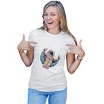 Fashion, accesorii si bijuterii - Femei - Imbracaminte femei - Tricouri si topuri femei - Tricou Femei NASA Astronaut Seesaw Moon Hubble Stars Universe Infinite, alb,  marime 2XL - Infinity.ro