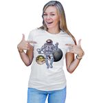 Fashion, accesorii si bijuterii - Femei - Imbracaminte femei - Tricouri si topuri femei - Tricou Femei NASA Astronaut Star Wars Baby Yoda Pluto Adorable Heart, alb,  marime 2XL - Infinity.ro
