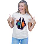 Fashion, accesorii si bijuterii - Femei - Imbracaminte femei - Tricouri si topuri femei - Tricou Femei NASA Flacon Sun Mission Voyager Curiosity Discovery, alb,  marime 2XL - Infinity.ro