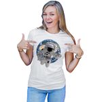 Fashion, accesorii si bijuterii - Femei - Imbracaminte femei - Tricouri si topuri femei - Tricou Femei NASA Earth Life Satelite Astronaut Project Comet, alb,  marime 2XL - Infinity.ro