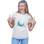 Fashion, accesorii si bijuterii - Femei - Imbracaminte femei - Tricouri si topuri femei - Tricou Femei NASA Uranus Huge Celestial Moon Gas Gravity, alb,  marime 2XL - Infinity.ro
