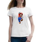 Fashion, accesorii si bijuterii - Femei - Imbracaminte femei - Tricouri si topuri femei - Tricou femei New Super Mario Bros Nintendo Game, alb, marime 2XL - Infinity.ro