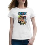 Fashion, accesorii si bijuterii - Femei - Imbracaminte femei - Tricouri si topuri femei - Tricou femei One Piece Anime All Crew Gang Eiichiro Oda, alb, marime 2XL - Infinity.ro