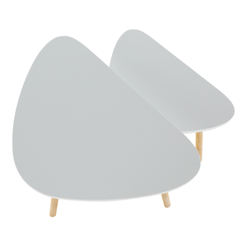 Casa si Gradina - Mobilier - Mese si birouri - Masute de cafea - Set a doua masute de cafea, alb/natural, BISMAK - Infinity.ro