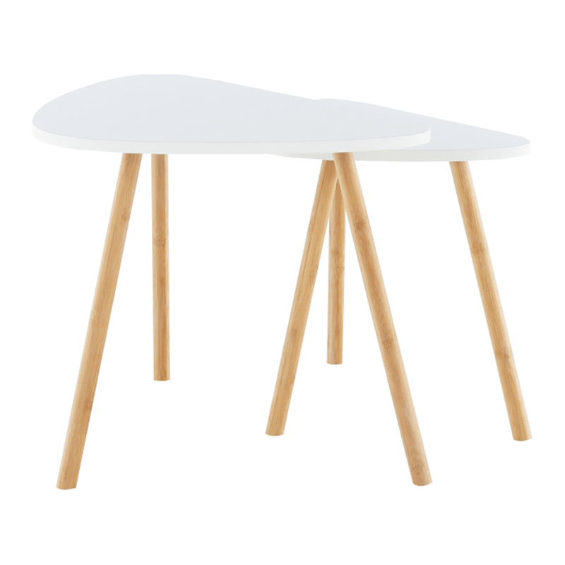 Casa si Gradina - Mobilier - Mese si birouri - Masute de cafea - Set a doua masute de cafea, alb/natural, BISMAK - Infinity.ro