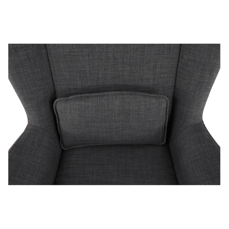 Casa si Gradina - Mobilier - Scaune si fotolii - Fotolii - Fotoliu balansoar, material textil gri/lemn, HARPER - Infinity.ro