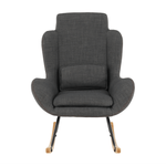 Casa si Gradina - Mobilier - Scaune si fotolii - Fotolii - Fotoliu balansoar, material textil gri/lemn, HARPER - Infinity.ro