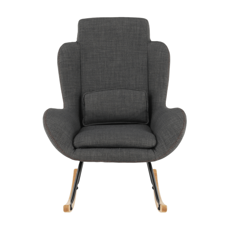 Casa si Gradina - Mobilier - Scaune si fotolii - Fotolii - Fotoliu balansoar, material textil gri/lemn, HARPER - Infinity.ro