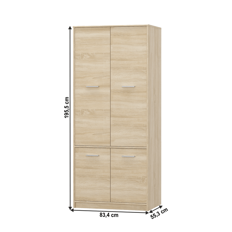 Casa si Gradina - Mobilier - Dulapuri si sifoniere - Dulapuri - Dulap sifonier 4D cu rafturi, stejar sonoma, TEYO - Infinity.ro