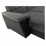 Casa si Gradina - Mobilier - Canapele si coltare - Coltare - Coltar, piele ecologica negru/material, model dreapta, SANTIAGO U - Infinity.ro