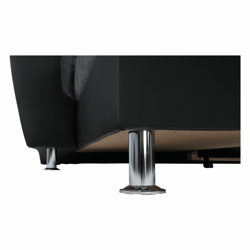 Casa si Gradina - Mobilier - Canapele si coltare - Coltare - Coltar, piele eco neagra/textil gri inchis, stanga, SANTIAGO U - Infinity.ro
