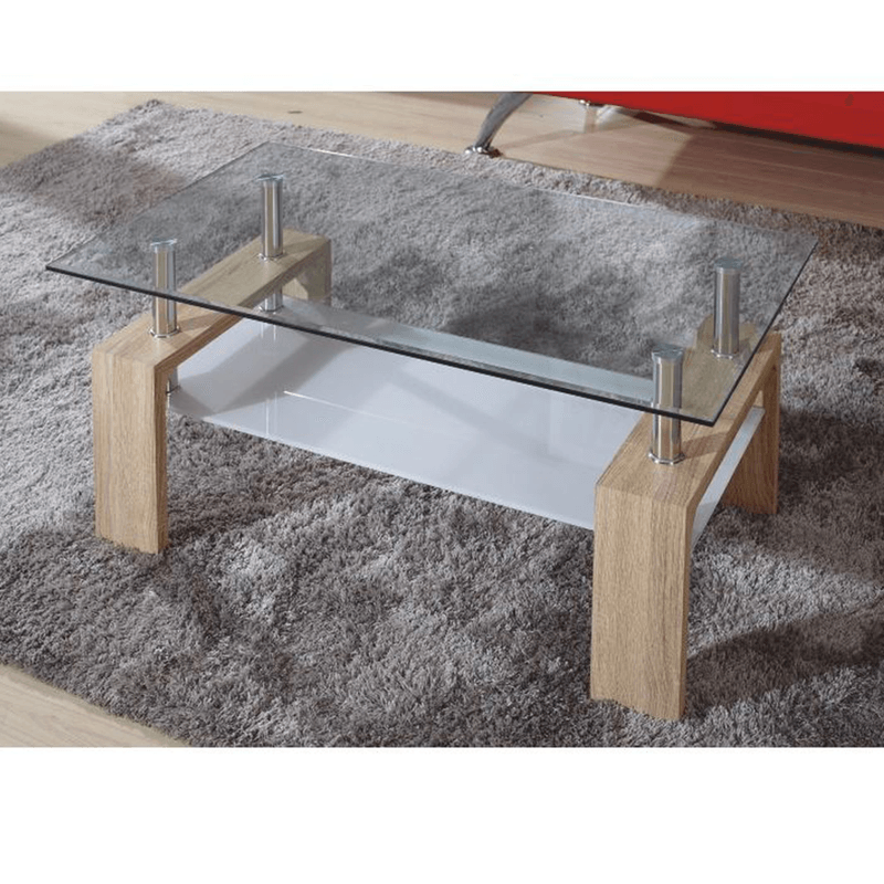 Casa si Gradina - Mobilier - Mese si birouri - Masute de cafea - Masuta de cafea, sticla/stejar sonoma, LIBOR NEW - Infinity.ro
