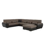 Casa si Gradina - Mobilier - Canapele si coltare - Coltare - Coltar in forma de U, material textil maro/piele ecologica maro, dreapta, EMILY U - Infinity.ro